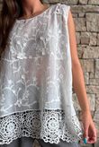 Veronica Embroidered Tank White